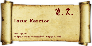 Mazur Kasztor névjegykártya